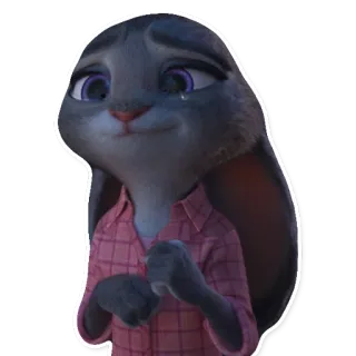 😪 Judy Hopps Zootopia lapin, police, triste, dessin animé, mignon whatsapp sticker