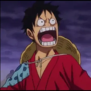 🏴‍☠️ Monkey D. Luffy One Piece Аниме, One Piece, Манки Д. Луффи, Луффи, Мультфильм, Соломенная шляпа, Восторженный telegram sticker