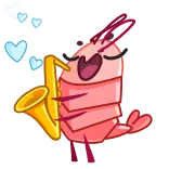 🥰 卡通, 鸟, 萨克斯, 音乐, 爱心 telegram sticker