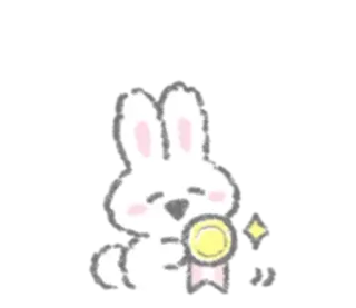 🐾 lapin, lapinou, médaille, succès, mignon, kawaii telegram sticker