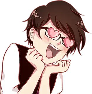 😍 amore, cuori, occhiali, eccitato, cartone animato telegram sticker