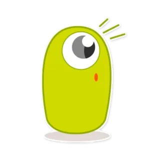 😊 外星人, 卡通, 独眼, 绿色, 贴纸, 可爱 telegram sticker