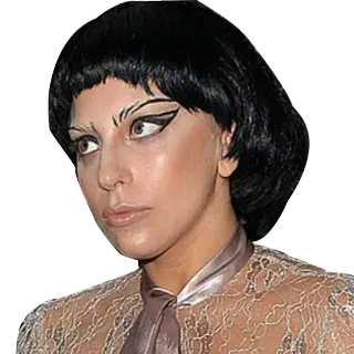 😕 Lady Gaga cantante, celebridad, estrella pop, icono, maquillaje, retrato telegram sticker