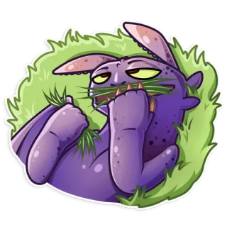 🤤 động vật, ảo mộng, tím, dễ thương, quái vật telegram sticker
