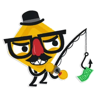 🎣 cartoon, fishing, money, dollar, character telegram sticker