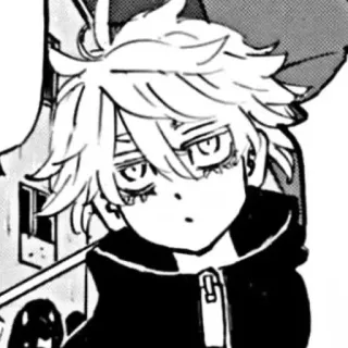 ☂️ Anime, Manga, Cartoon, Figur, Schwarzweiß telegram sticker