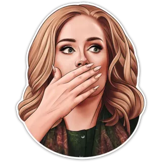 🤭 Adele Адель, певица, женщина, знаменитость, в шоке, удивление telegram sticker