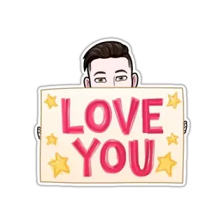 ❤️ LOVE YOU amore, stelle, cartoni animati, carino, messaggio, saluto, affetto telegram sticker
