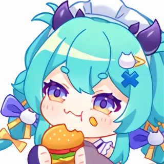 😋 アニメ, カートゥーン, ハンバーガー, 食べ物, 可愛い, メイド telegram sticker