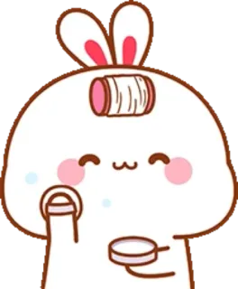 🐰 bunny, kawaii, cute, cartoon, animal, rabbit telegram sticker