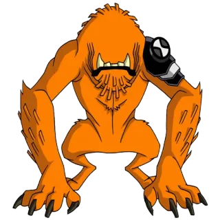 😆 Shocksquatch Ben 10 Шоксквоч, Бен 10, Пришелец, Оранжевый, Монстр telegram sticker