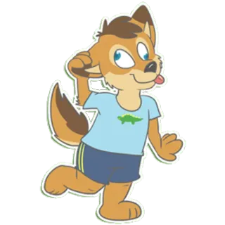 😝 furry, anthropomorphic, dog, animal, cartoon, character telegram sticker