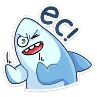 🎉 ec! Hiu, Kartun, Jari tengah, Ofensif, Marah whatsapp sticker