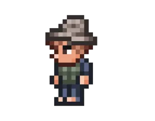 🌎 videojuego, pixel art, terraria, personaje, PNJ telegram sticker