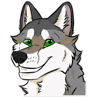 😁 Lobo, Furry, Animal, Canino, Meme, Personaje, Retrato whatsapp sticker