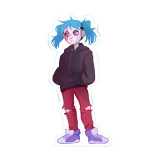Sally Face by reroro (@TgSticker) whatsapp stickers