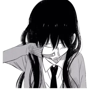 😣 Anime, Manga, Fille, Pleurs, Triste, Émotionnel, Femme telegram sticker