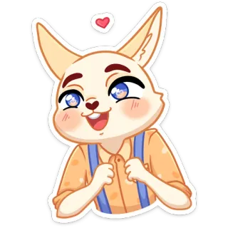 😃 animal, desenho animado, coelho, fofo, adesivo telegram sticker