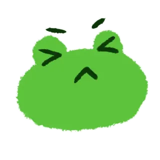 😡 rana, carino, verde, cartone animato whatsapp sticker