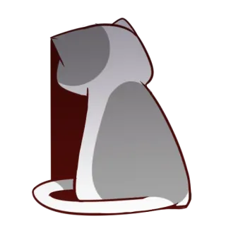 😔 gato, animal, sentado, cinza, doméstico, animal de estimação telegram sticker