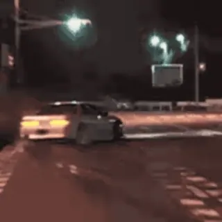 ✨ auto, drift, notte, veicolo, strada, trasporto telegram sticker