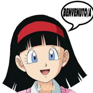 👆 BENVENUTO/A cartoon, anime, greeting, welcome telegram sticker