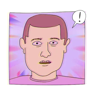 ❕ hombre, cara, dibujo animado, expresión, impactado, ilustración whatsapp sticker