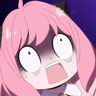 🍥 Anya Forger Spy x Family Anime, Manga, Spy x Family, Anya, Forger, scioccata, spaventata telegram sticker