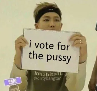 👅 i vote for the pussy offensive, sexual, humor, meme telegram sticker