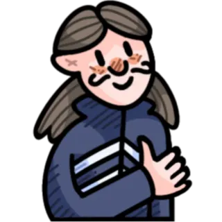 👍 kreskówka, postać, ilustracja, słodki, kobieta, dziewczyna, portret telegram sticker