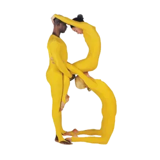 😥 Acrobates, Lettre B, Yoga, Travail d'équipe, Costumes jaunes, Lettre humaine, Art corporel whatsapp sticker
