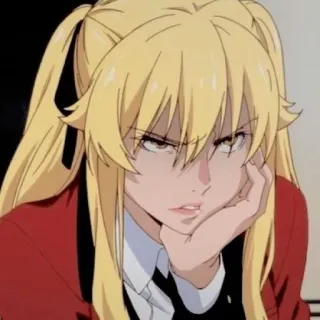 🦮 Mary Saotome Kakegurui Anime, Rubia, Chica, Kakegurui, Mary Saotome, Enfadada, Personaje, Uniforme escolar telegram sticker
