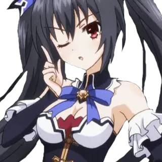 😕 Noire Hyperdimension Neptunia Anime, Karakter, Noire, Hyperdimension Neptunia, Video game whatsapp sticker