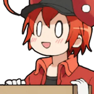 🩸 Red Blood Cell Cells at Work! Cells at Work, Rote Blutkörperchen, Anime, Cartoon, Manga, Süß, Lieferung whatsapp sticker
