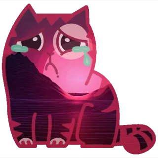 😭 gatto, triste, piangere, rosa, viola, animale, adesivo telegram sticker