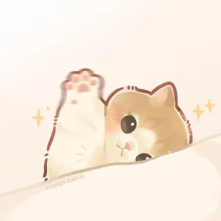 ✨ korebeans. gato, gatinho, fofo, animal, kawaii, acenando telegram sticker
