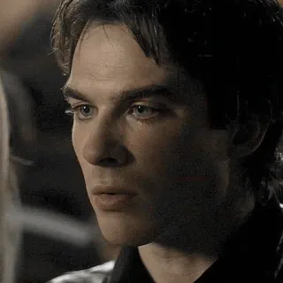 🙁 Damon Salvatore The Vampire Diaries vampiro, serie de TV, drama, sobrenatural, Ian Somerhalder telegram sticker