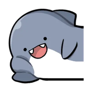 😞 돌고래, 귀여운, 동물, 만화, 바다 생물, 포유류 telegram sticker
