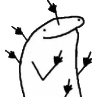 🖕 Desenho animado, Dedo do meio, Ofensivo, Insultante, Grosseiro, Gesto telegram sticker