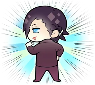 😏 Chibi, Anime, Cartone animato, Felice, Personaggio telegram sticker