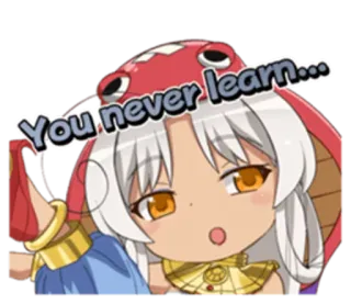 👧 You never learn... anime, manga, cartoon, quote, character, sticker telegram sticker