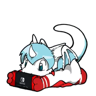 🕹 naga, switch, permainan, imut, binatang, fantasi telegram sticker