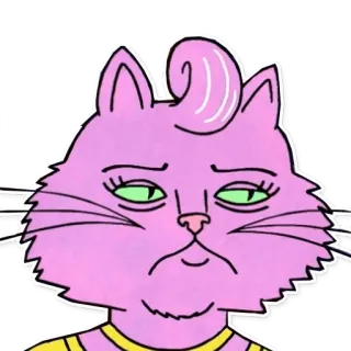 🙁 Princess Carolyn BoJack Horseman кот, розовый, персонаж, мультфильм, телешоу telegram sticker