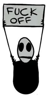 🖕 FUCK OFF obraźliwy, przekleństwo, niegrzeczny, protest, znak telegram sticker
