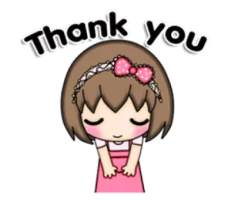 ☺️ Thank you thank you, gratitude, cute, cartoon, girl telegram sticker
