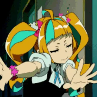 🌈 Аниме, Мультфильм, Милый, Персонаж, Девушка, Хвостики telegram sticker