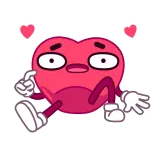 😨 coeur, dessin animé, amour, émotion, personnage telegram sticker