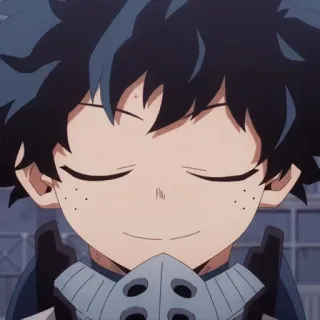 😌 Izuku Midoriya My Hero Academia anime, manga, My Hero Academia, Izuku Midoriya, Deku, smile telegram sticker