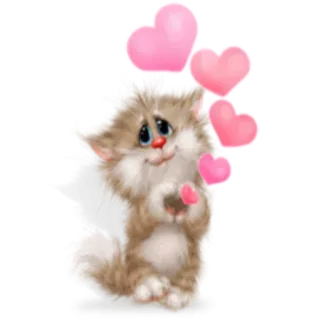 ❤ fluffy kitten telegram sticker