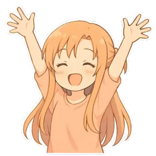 ❤ Аниме, Каваий, Девочка, Мультфильм, Счастливый, Радостный whatsapp sticker